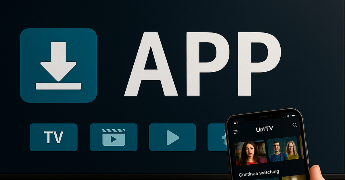 Aplicativo de streaming UniTV em uma Smart TV moderna